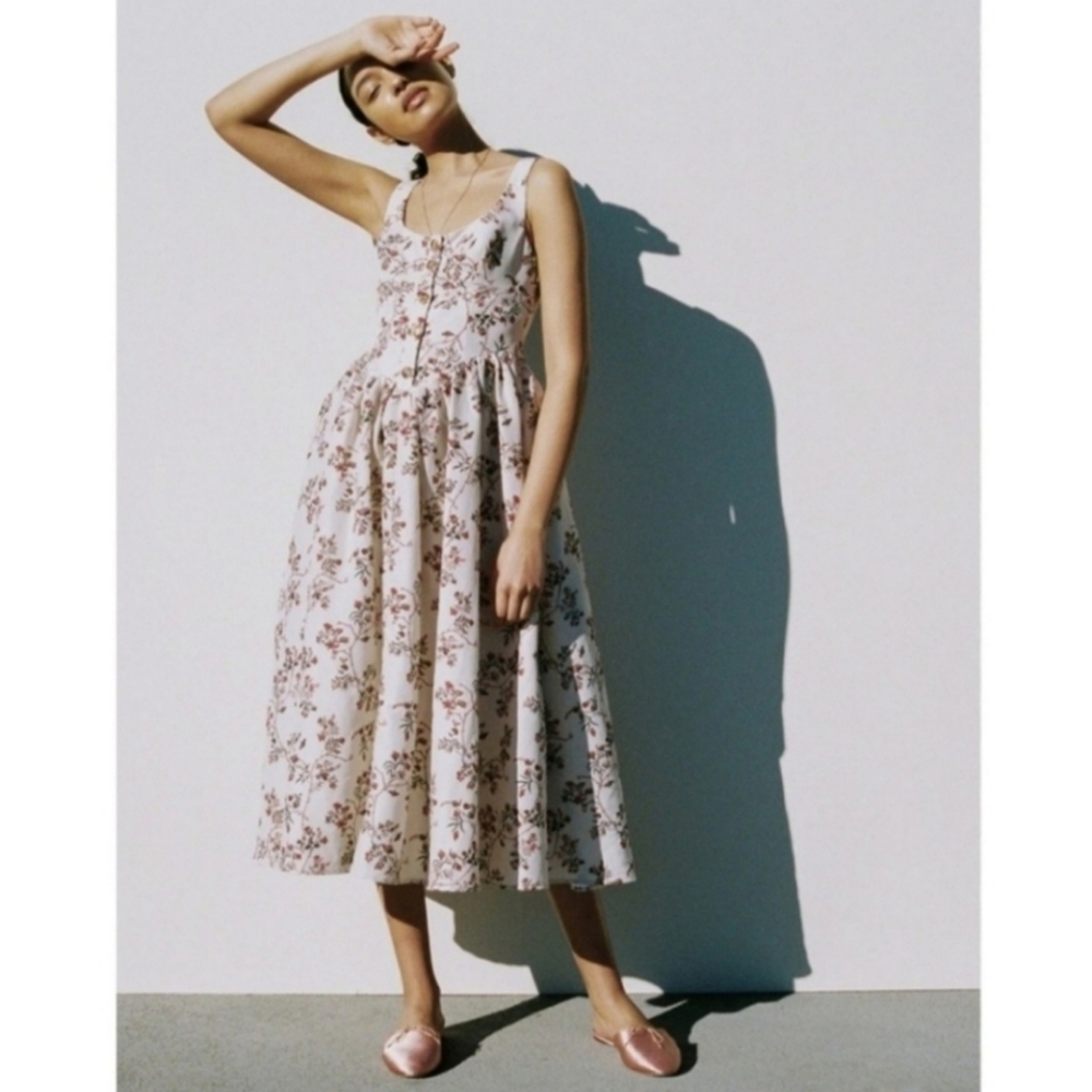 Ciao Lucia Floral White and Pink Dress